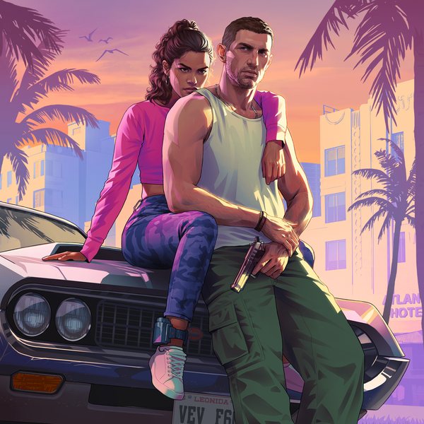 Official Grand Theft Auto VI artwork: Jason and Lucia, key art 1