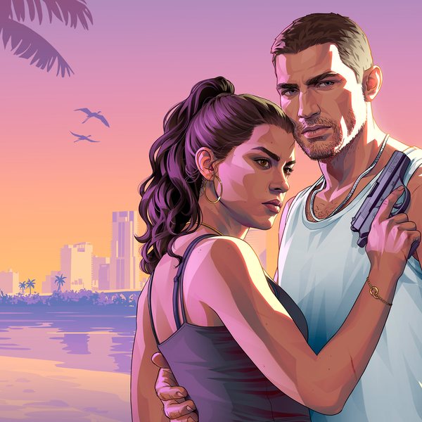 Official Grand Theft Auto VI artwork: Jason and Lucia, key art 3