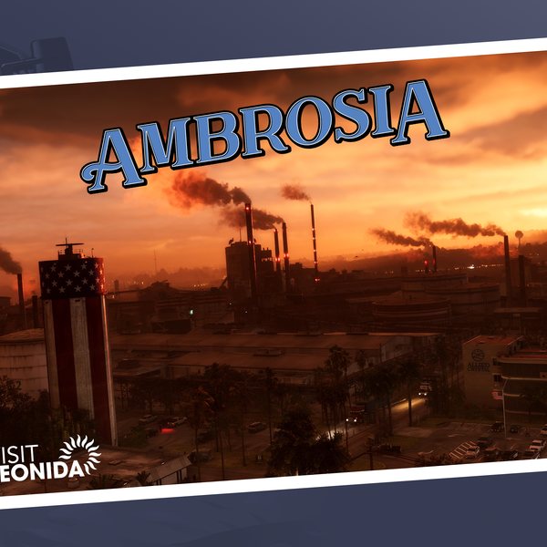 Official Grand Theft Auto VI postcard artwork for Ambrosia, Leonida