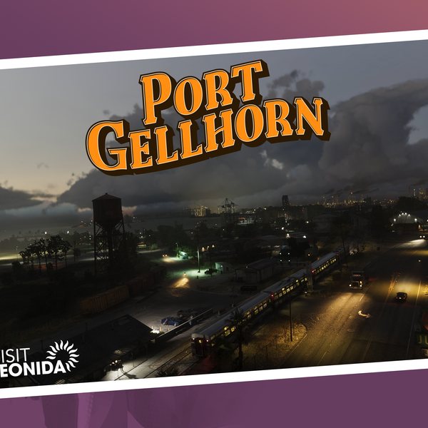 Official Grand Theft Auto VI postcard artwork for Port Gellhorn, Leonida