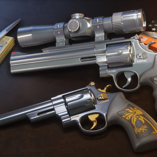 Official Rockstar Games image of the Hawk & Little Morgan Revolvers from Grand Theft Auto VI