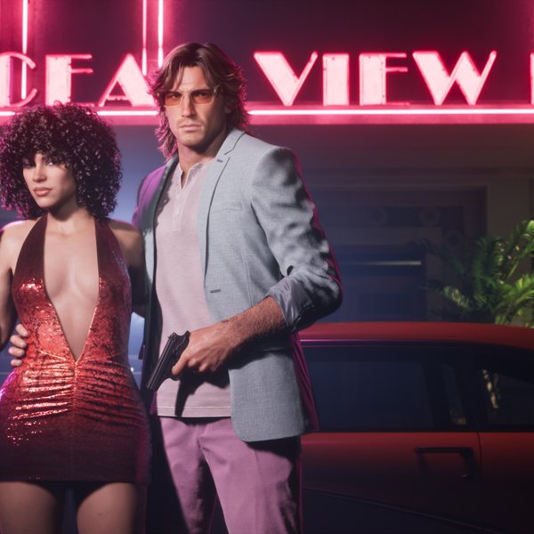 Official Rockstar Games key art for the Grand Theft Auto VI Vintage Vice City Pack