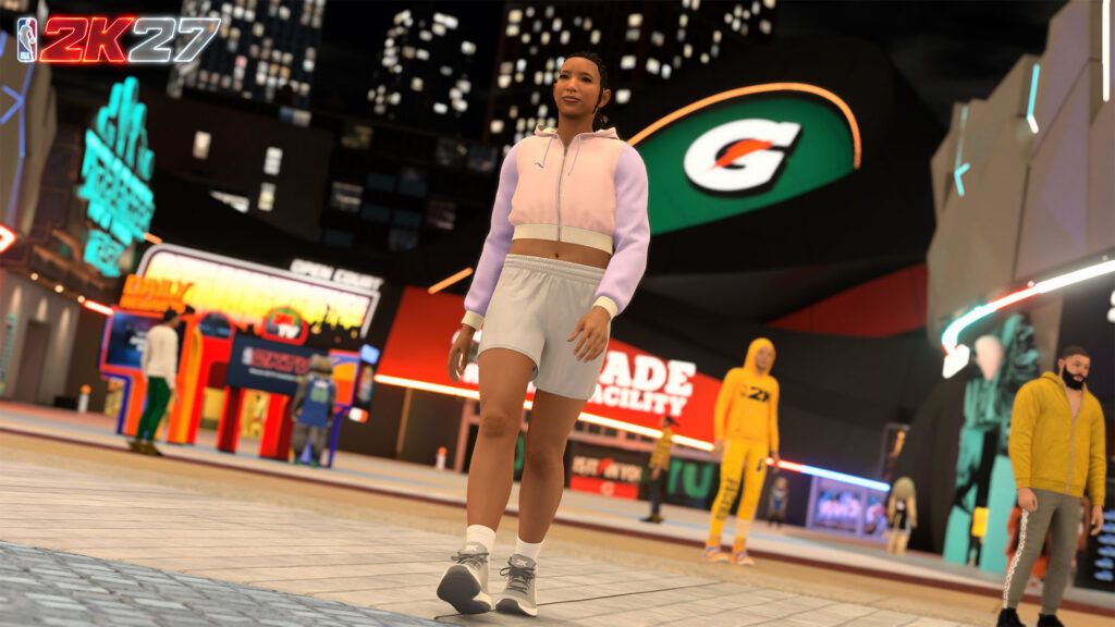 A female MyPLAYER in The City in NBA 2K27
